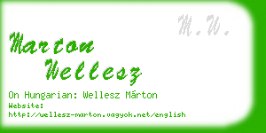 marton wellesz business card