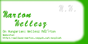 marton wellesz business card